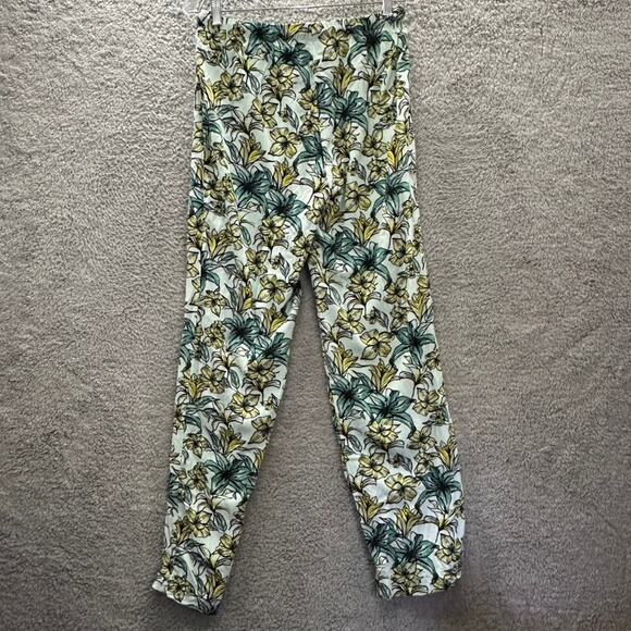 Beach Riot Women's Medium Floral Pants Wide Straight Leg Casual Tropical Summer - Picture 12 of 12